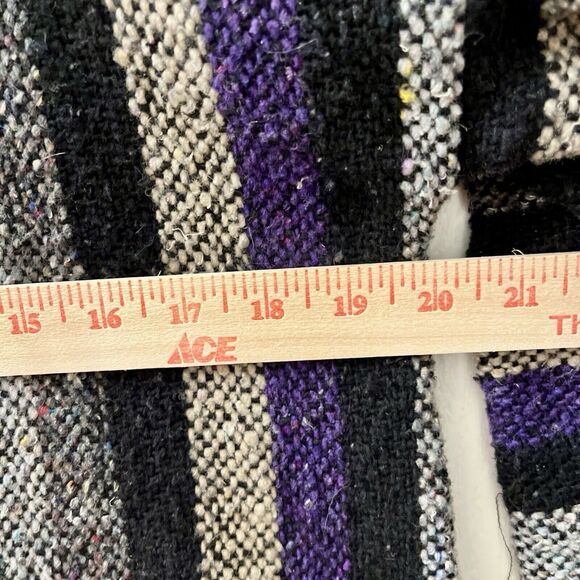 Vtg Baja Jacket L SDC Purple Striped Pullover Drug Rug Hoodie Skater Surfer Y2K - Picture 7 of 8